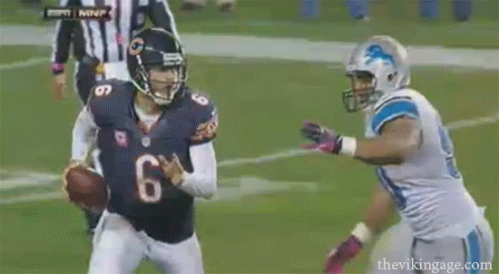 Jay Cutler Gets Viciously Slammed Down By Ndamukong Suh GIF