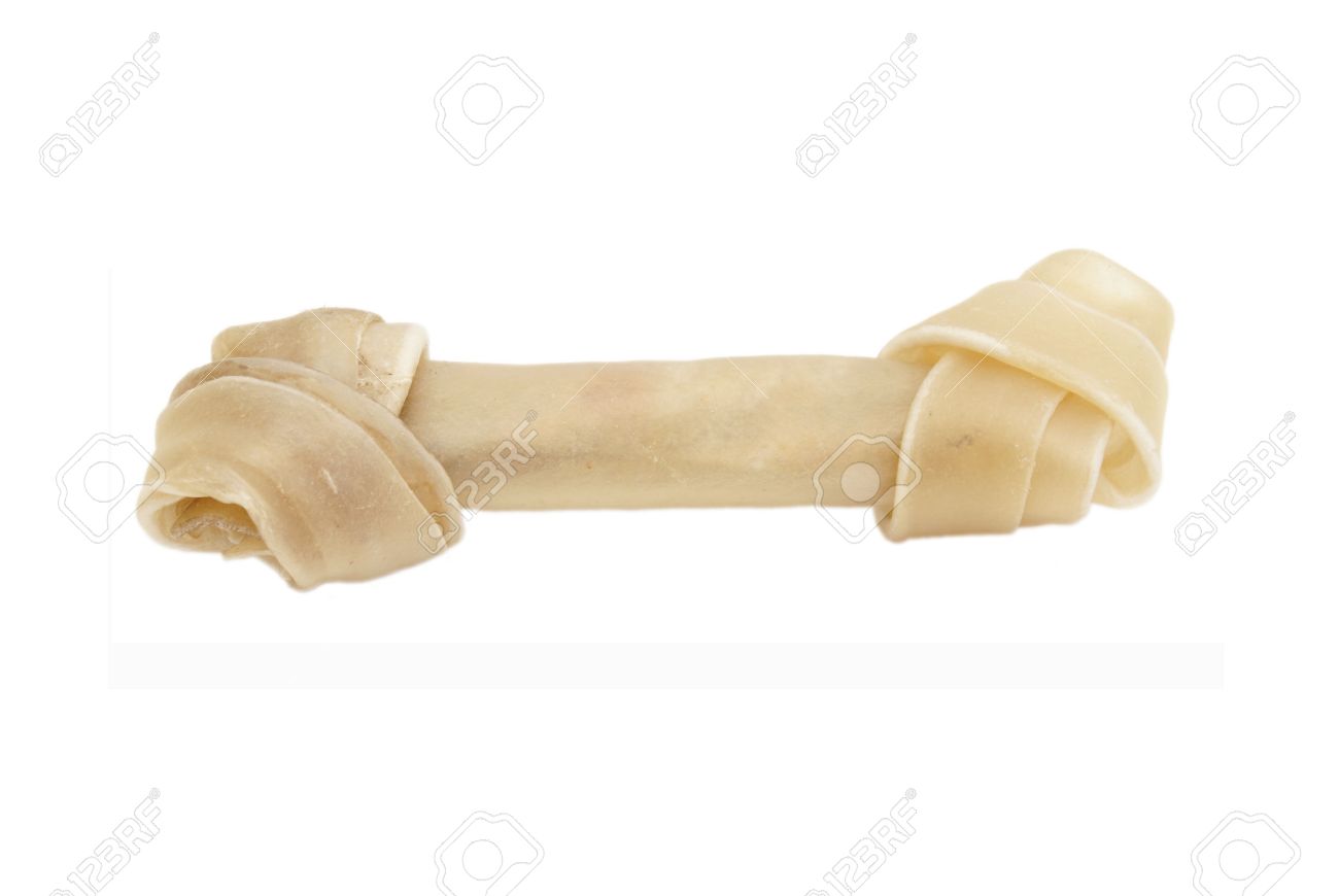Free download A Rawhide Dog Bone On White Background Stock Photo