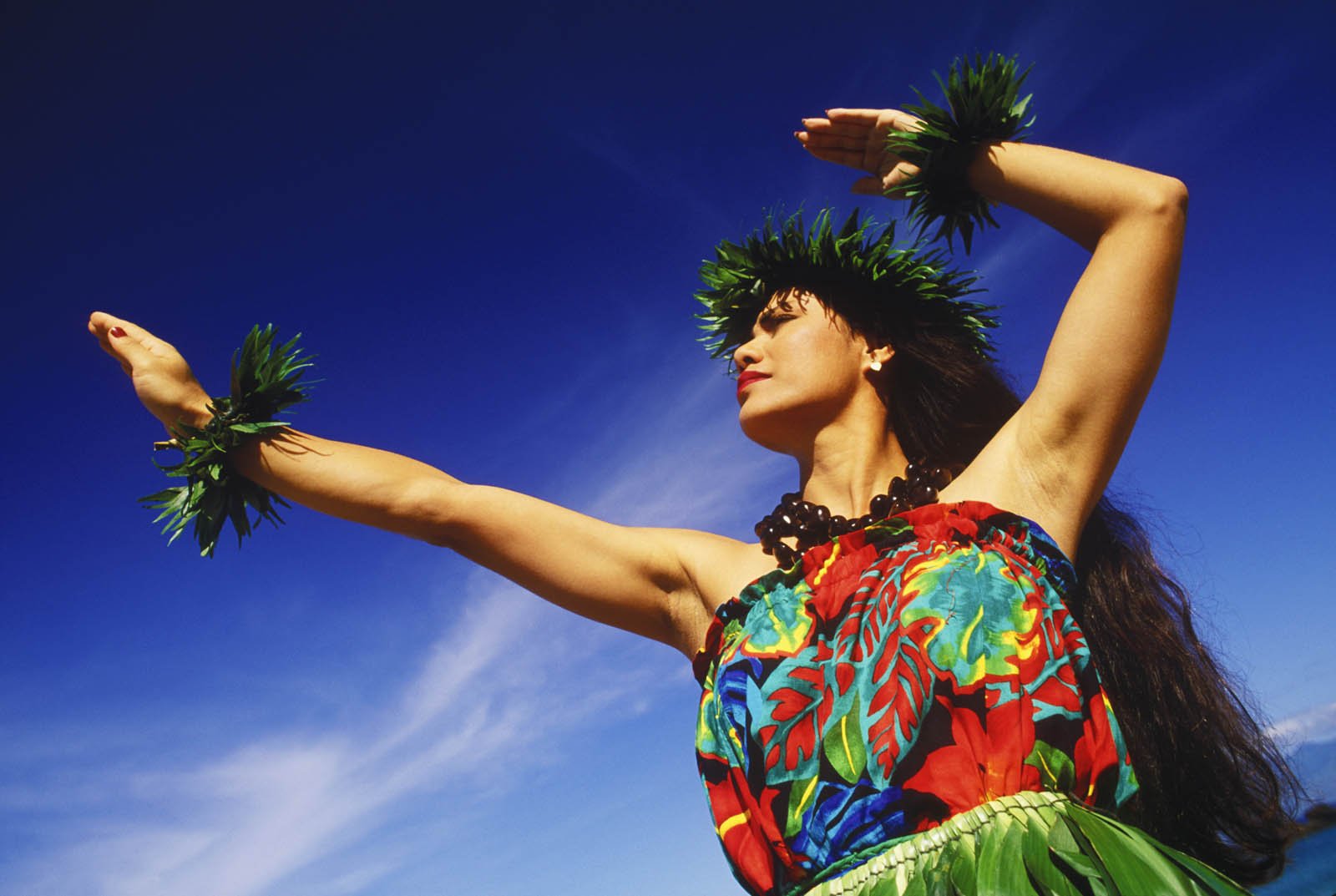 low angle view of a hula dancer dancing  hawaii  usa copyjpg 1600x1073