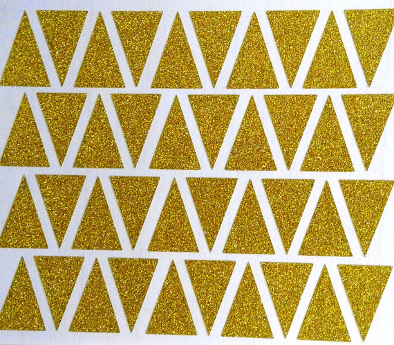 Gold Glitter Triangles Removable Wallpaper Home Decor Silver