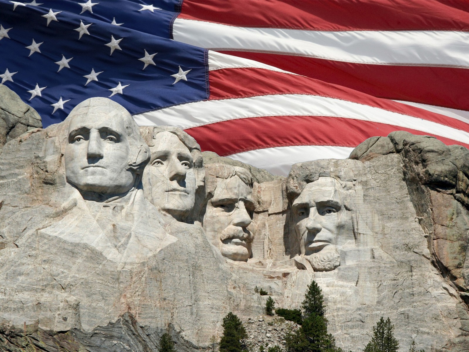 Mount Rushmore With American Flag Background Catholic Lane