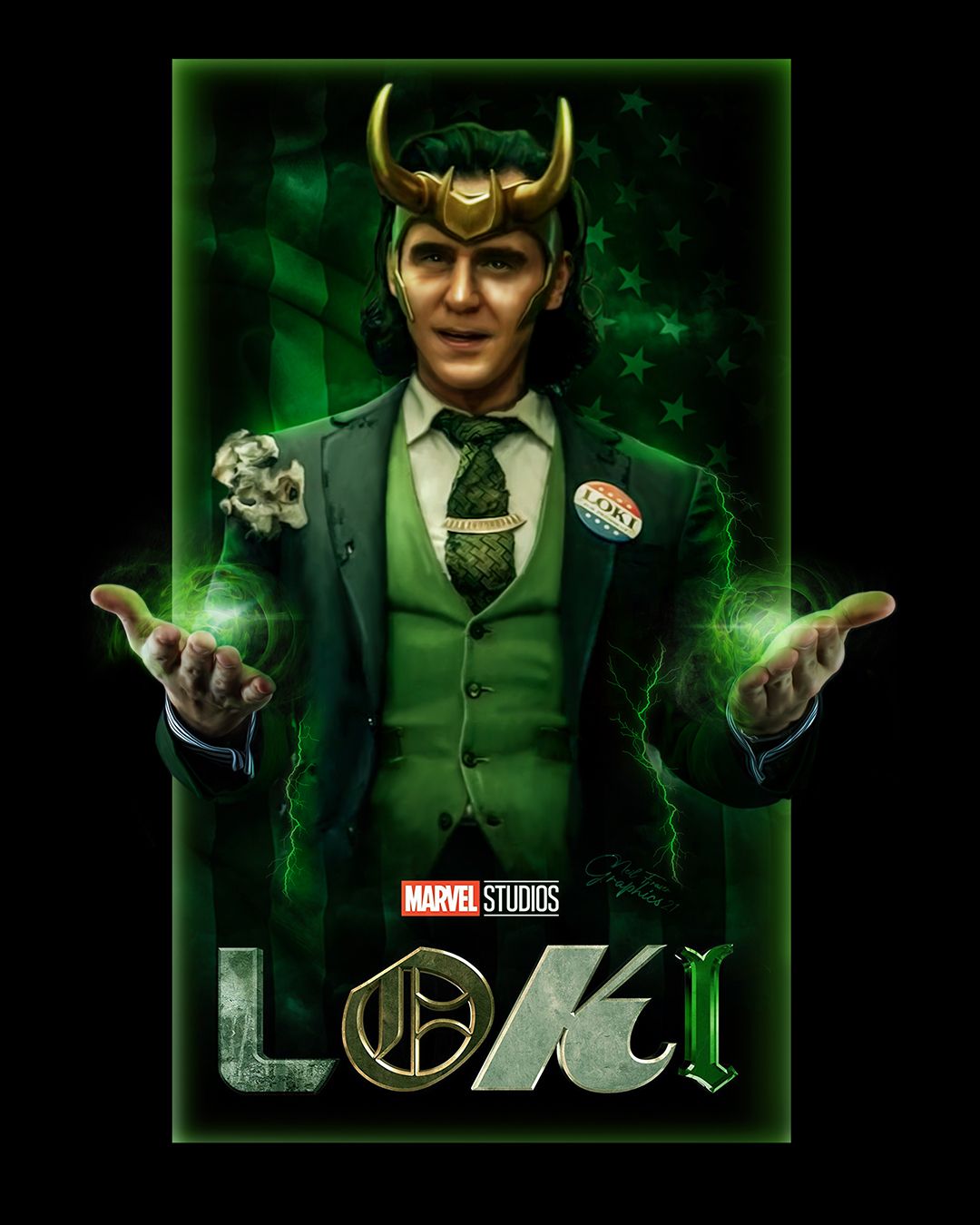 Neil Fraser Graphics On In Loki Movie Poster