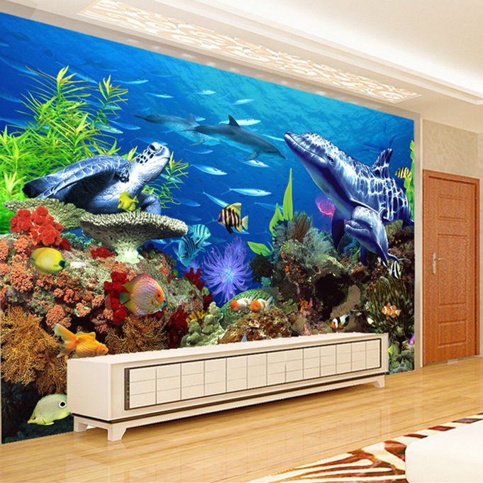 Large Mural Wallpaper Home Stereoscopic 3d Underwater World Of Marine