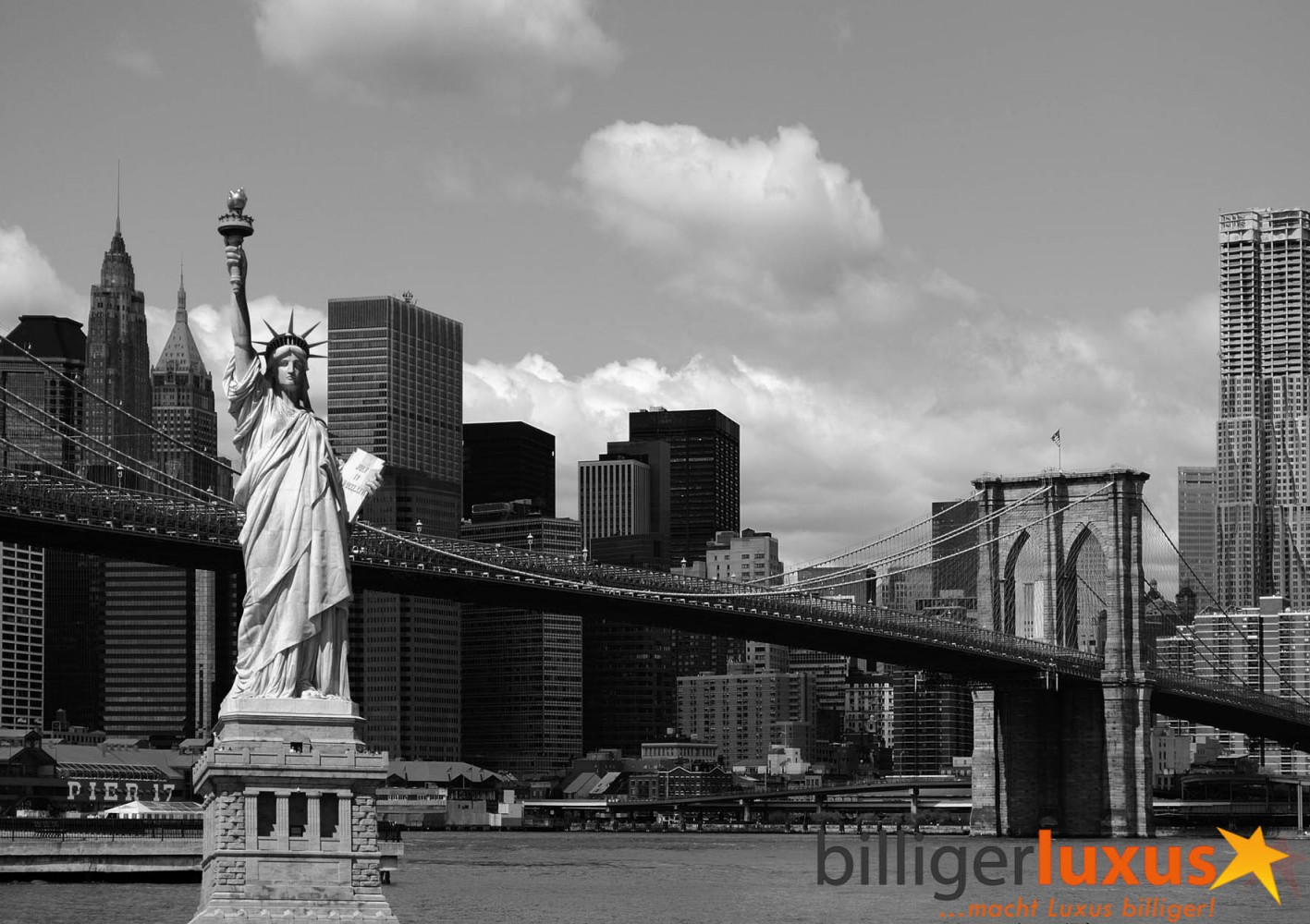 Wall Mural Wallpaper Brooklyn Bridge Statue Of Liberty New York Black