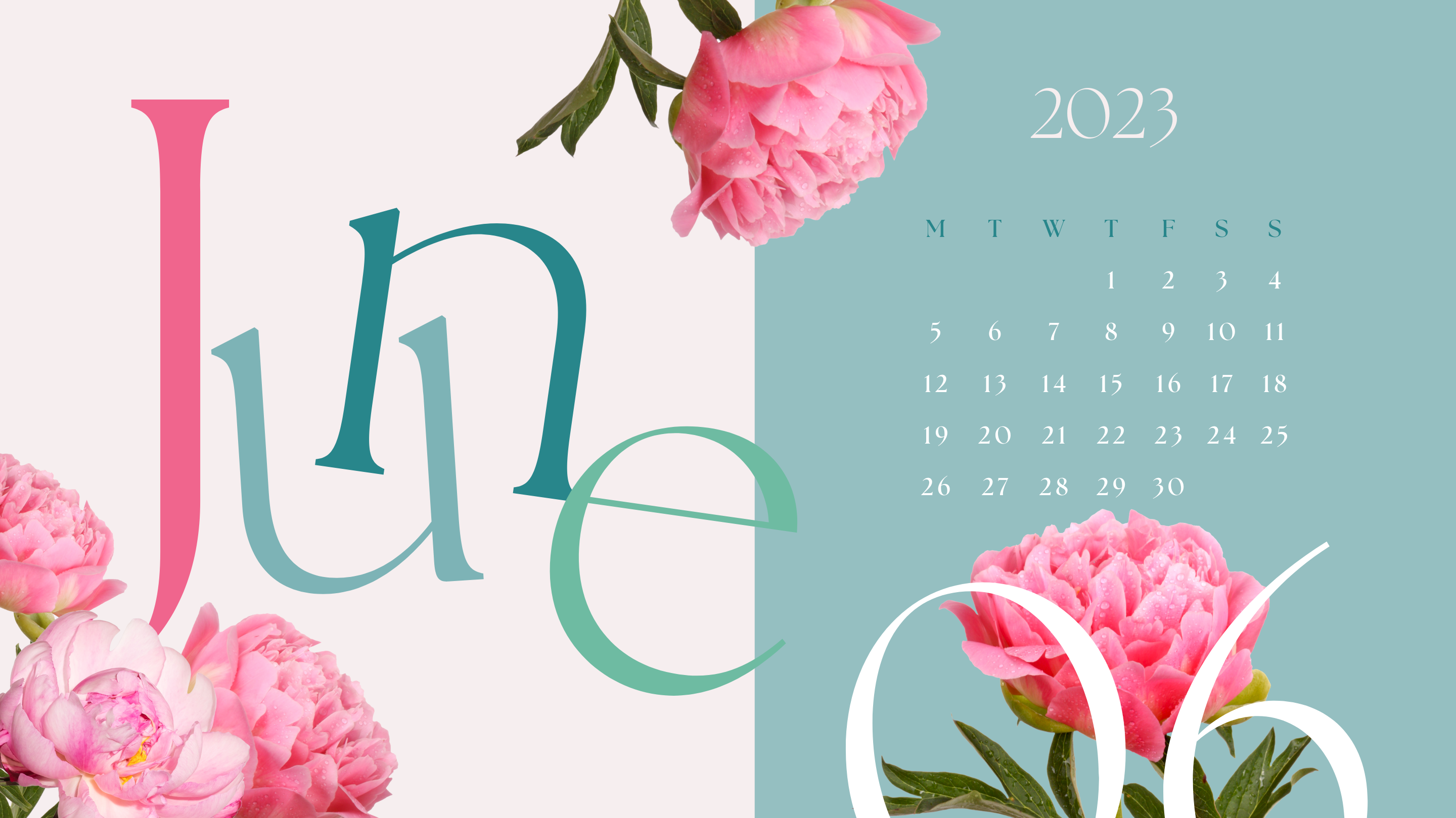 June 2023 Calendar Editorial Style Desktop Wallpaper FREE in 2023