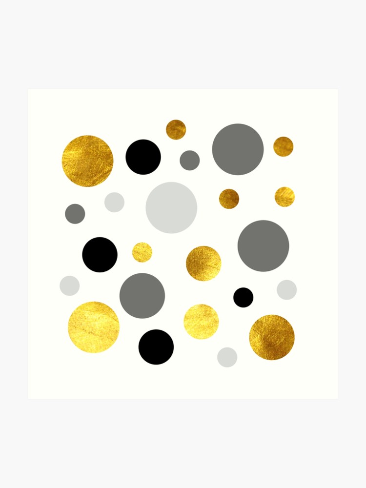 Gold Gray And Black Dote Modern Background Decor