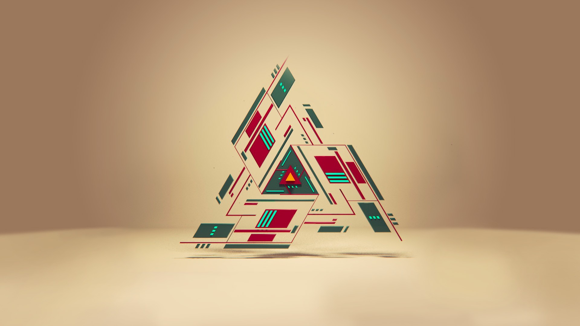 Abstract Red Triangles Geometry HD Wallpaper Ongur