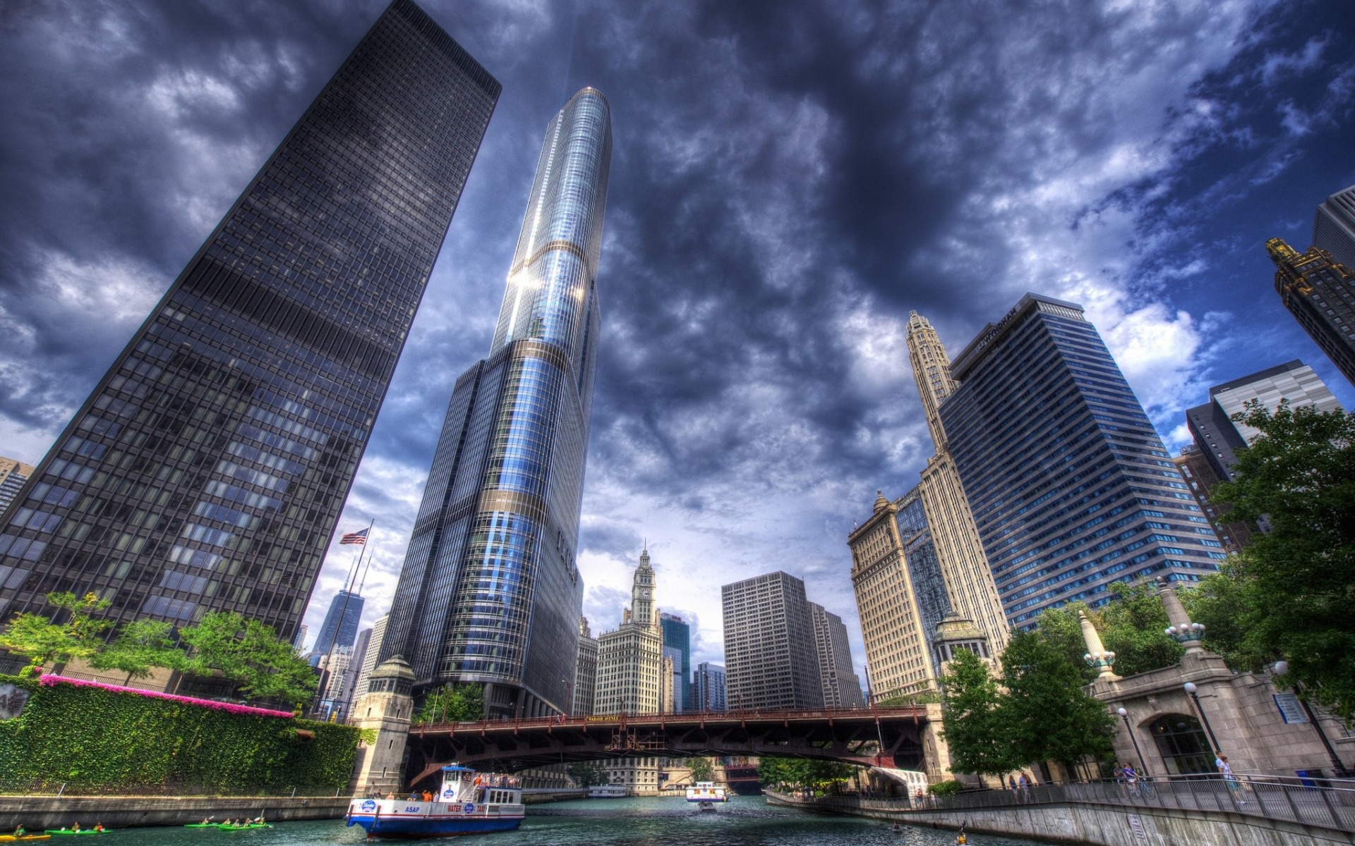 Usa Illinois Chicago Buildings Skysrapers High Resolution