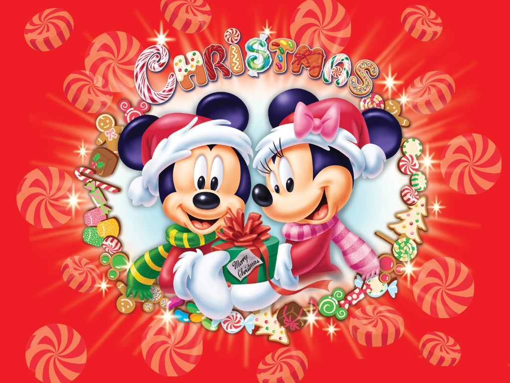 Mickey Mouse With Girl Friend Christmas
