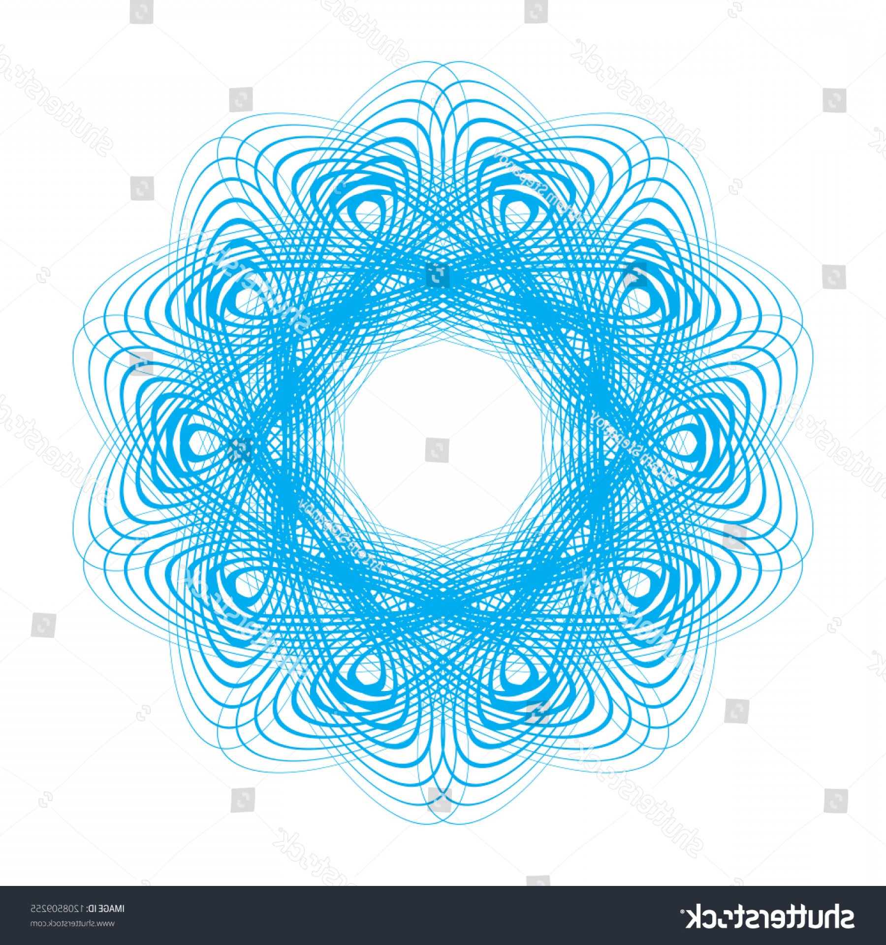 Blue Guilloche Rosette Spirograph Background Vector Handandbeak