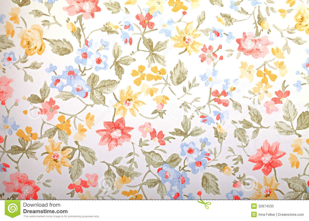 Vintage Flower Pattern Wallpaper Provan