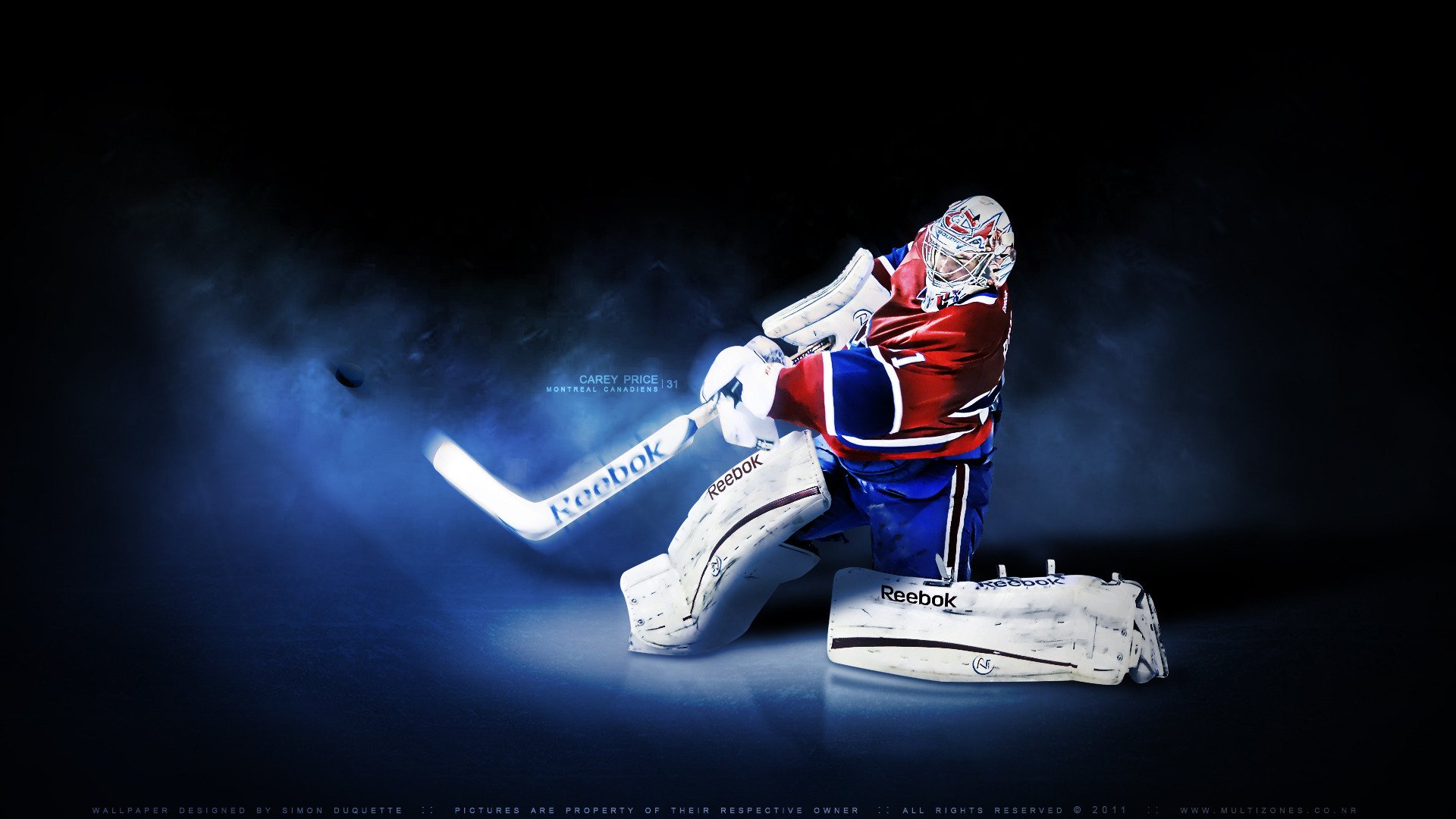 An NHL Wallpaper featuring Montreal Canadiens goaltender Carey Price 1920x1080