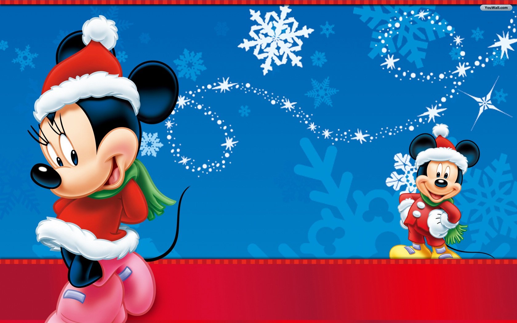 Christmas Mickey Wallpaper Minnie Background Papel