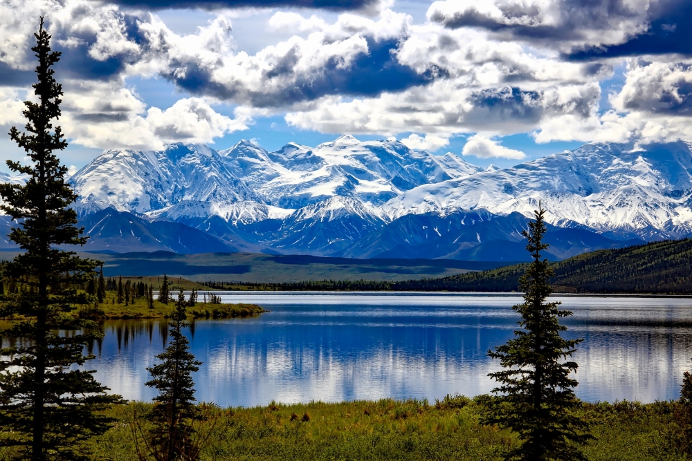 Wallpaper Mountains Snow Lake Denali National Park Alaska