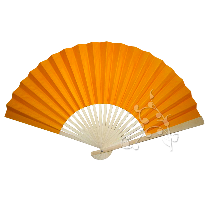 Inch Orange Chinese Paper Fan