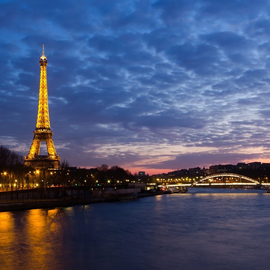 Eiffel Tower Sunset iPad Wallpaper iPhone
