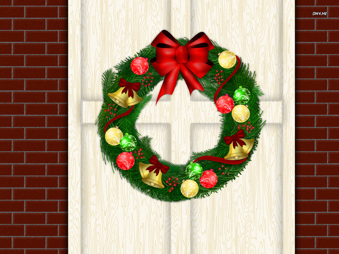 Christmas Wreath Wallpaper Holiday