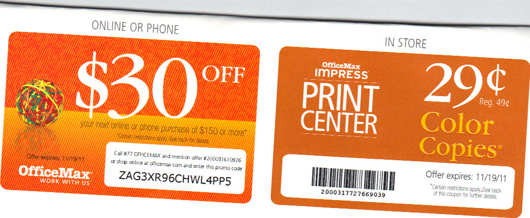 Coupon Code For Office Max Printing
