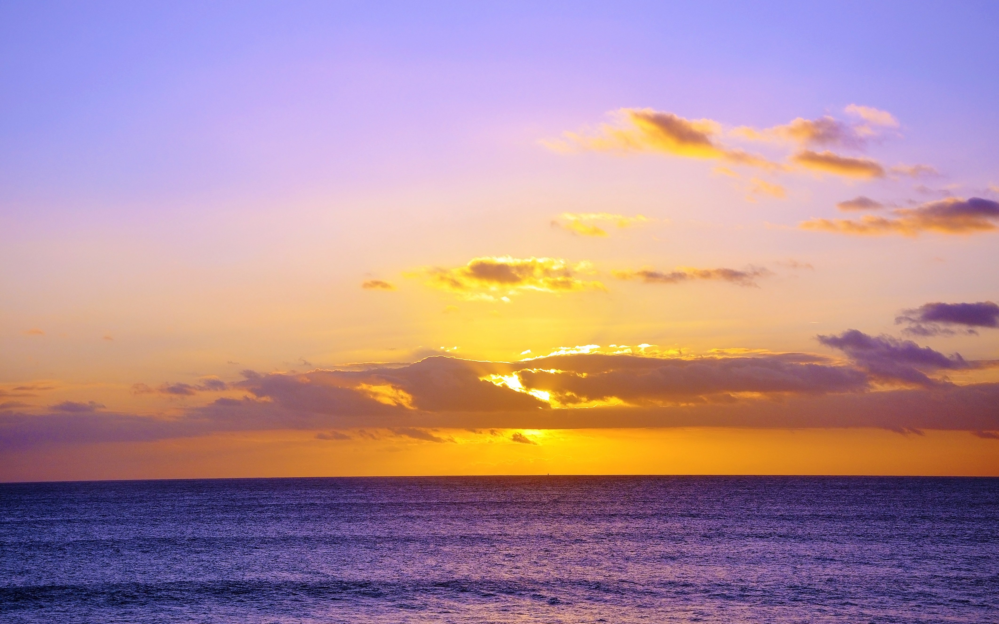 Ocean Sunset Beautiful Clouds 4k Wallpaper HD Nature