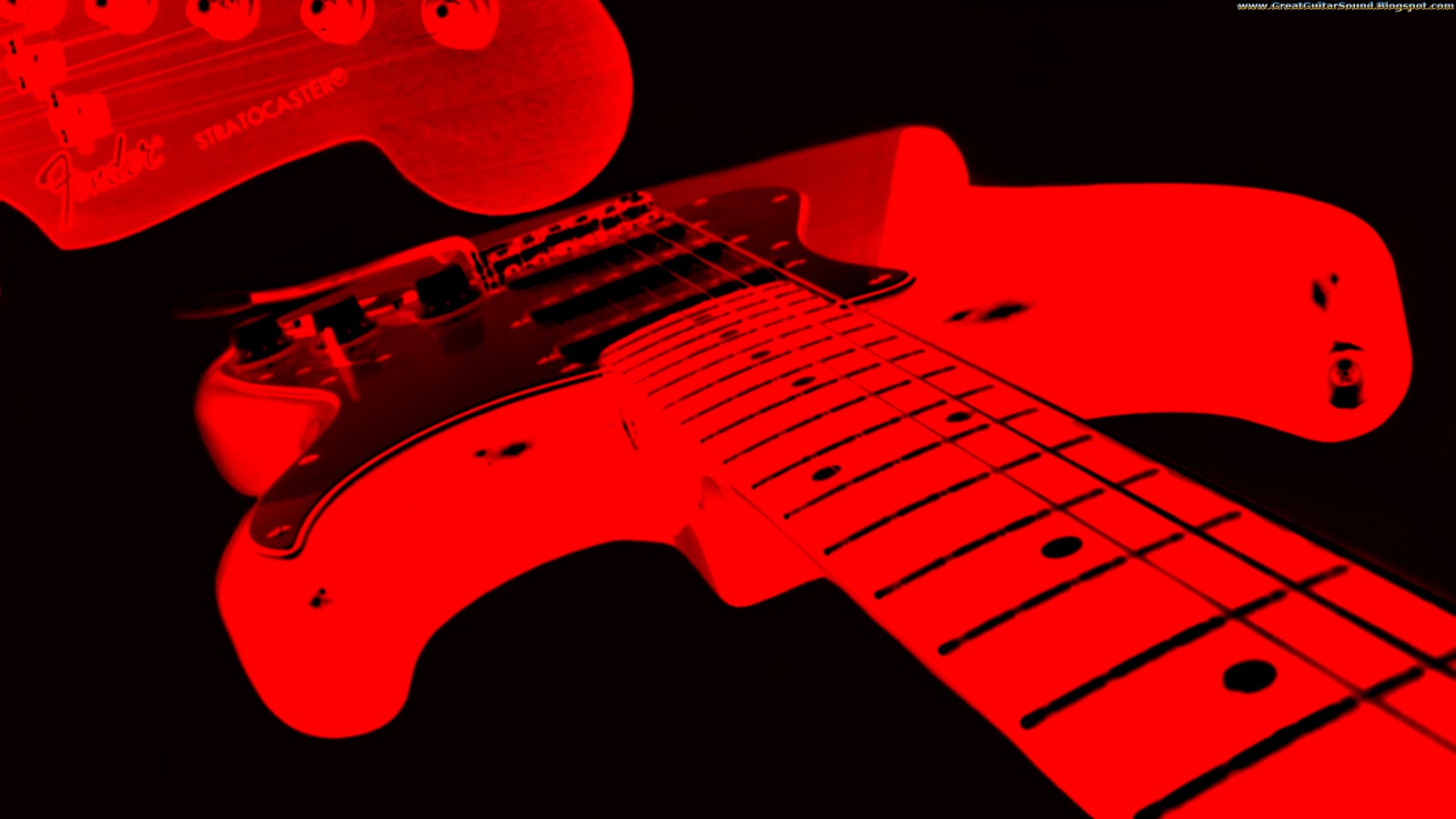 Red And Black Fender Stratocaster Electric Guitar Background HD