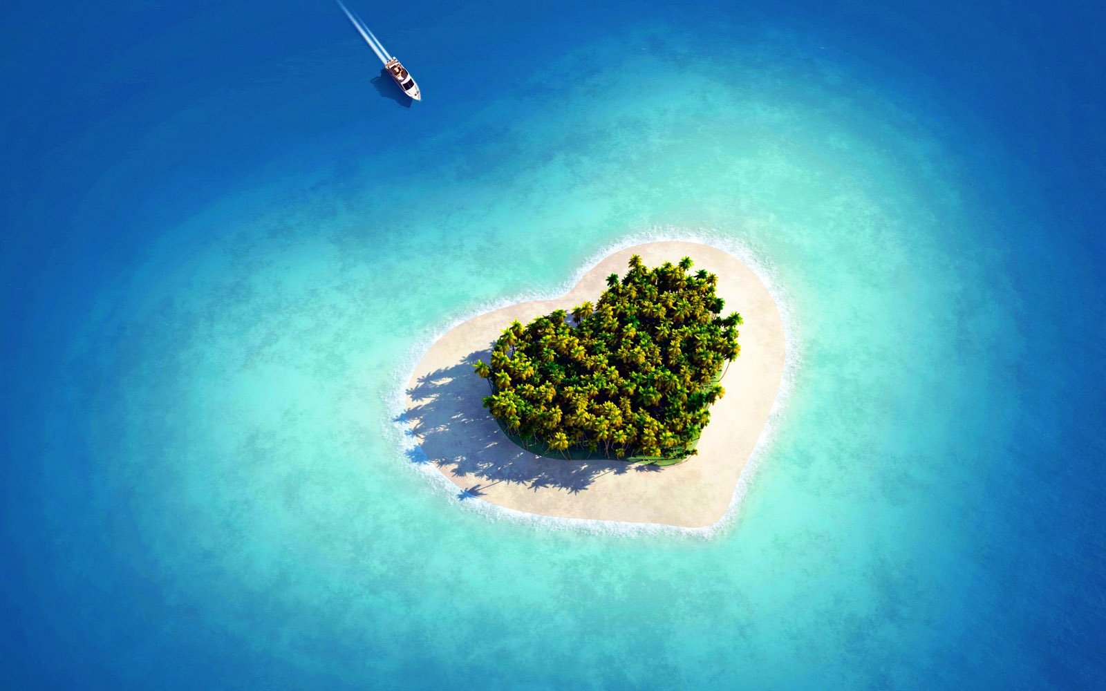 Beautiful Heart Island Wallpaper Full HD