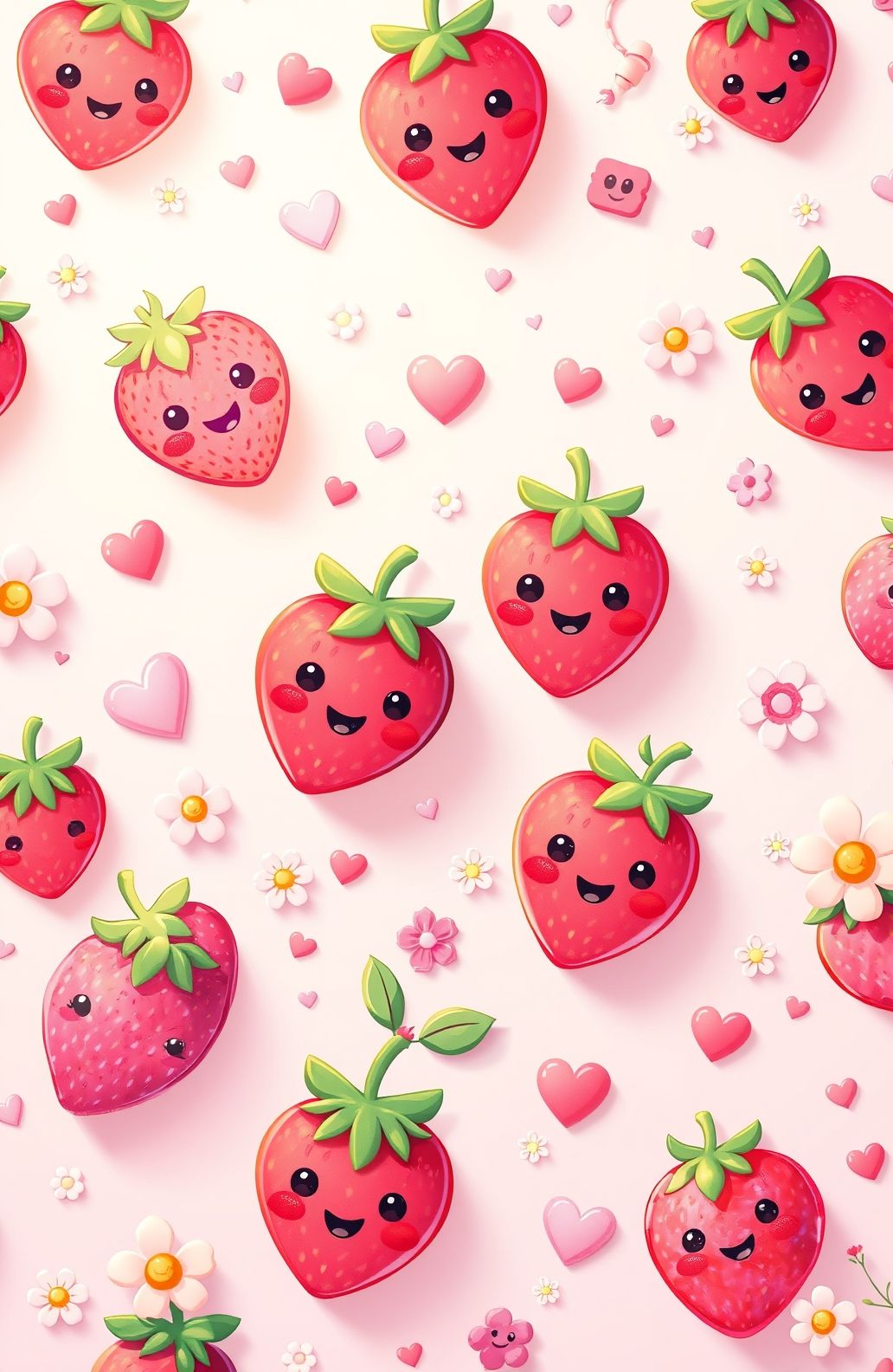 Kawaii Strawberry Wallpaper
