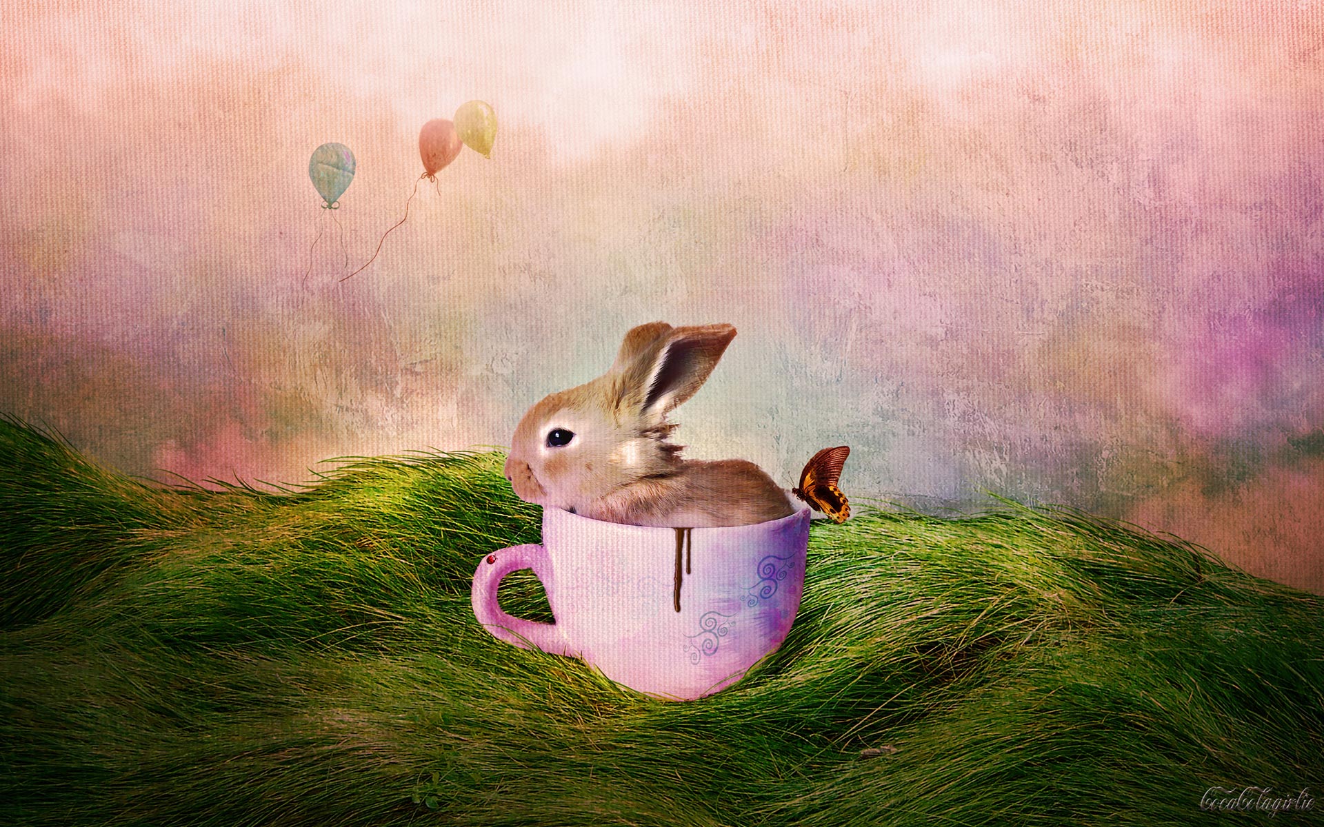 Happy Easter Bunny Desktop Wallpaper