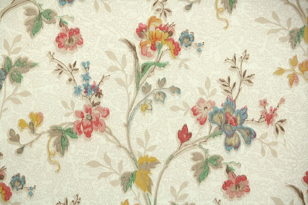 S Vintage Wallpaper Antique Floral With By Hannahstreasures