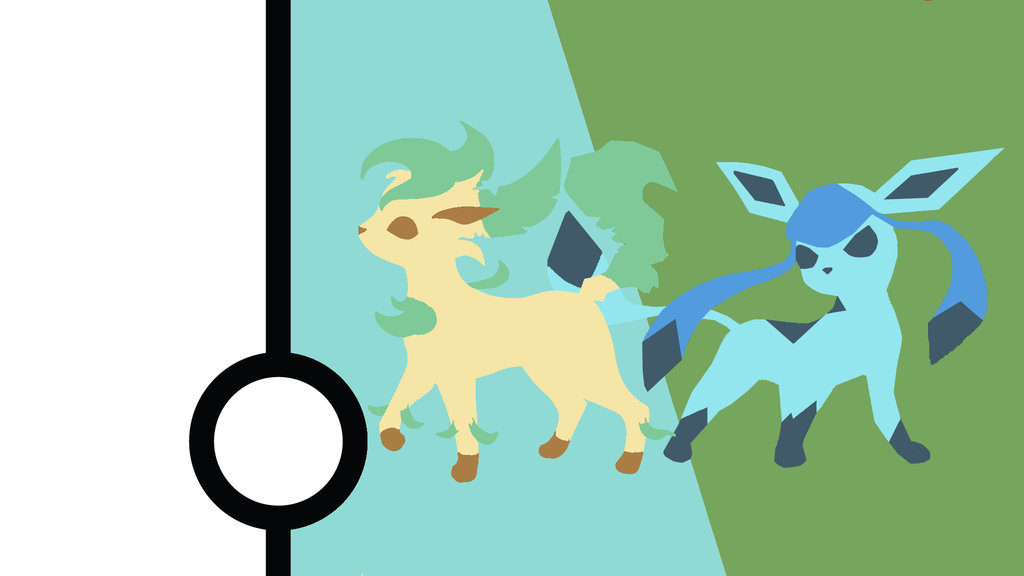 Glaceon And Leafeon Minimalist Wallpaper By Narflarg
