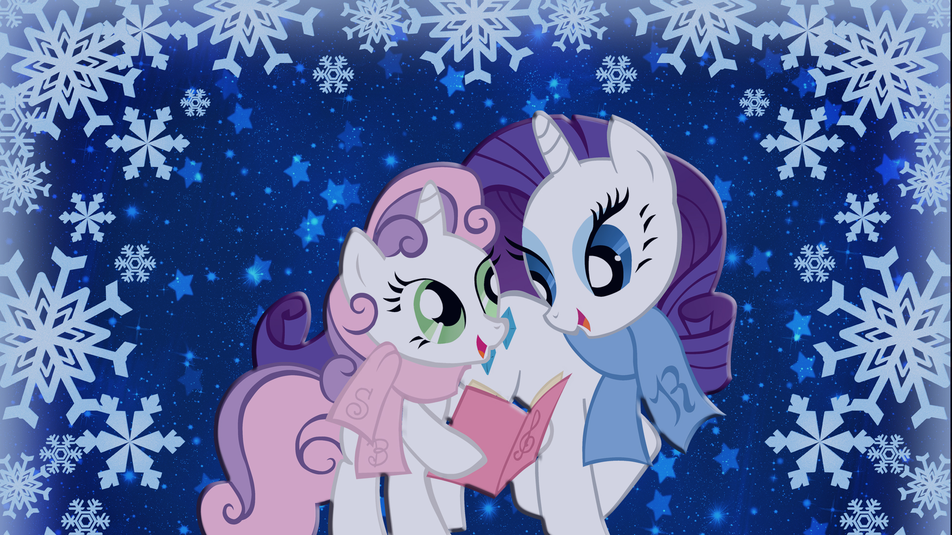 Sisters Caroling My Little Pony Friendship Is Magic Wallpaper