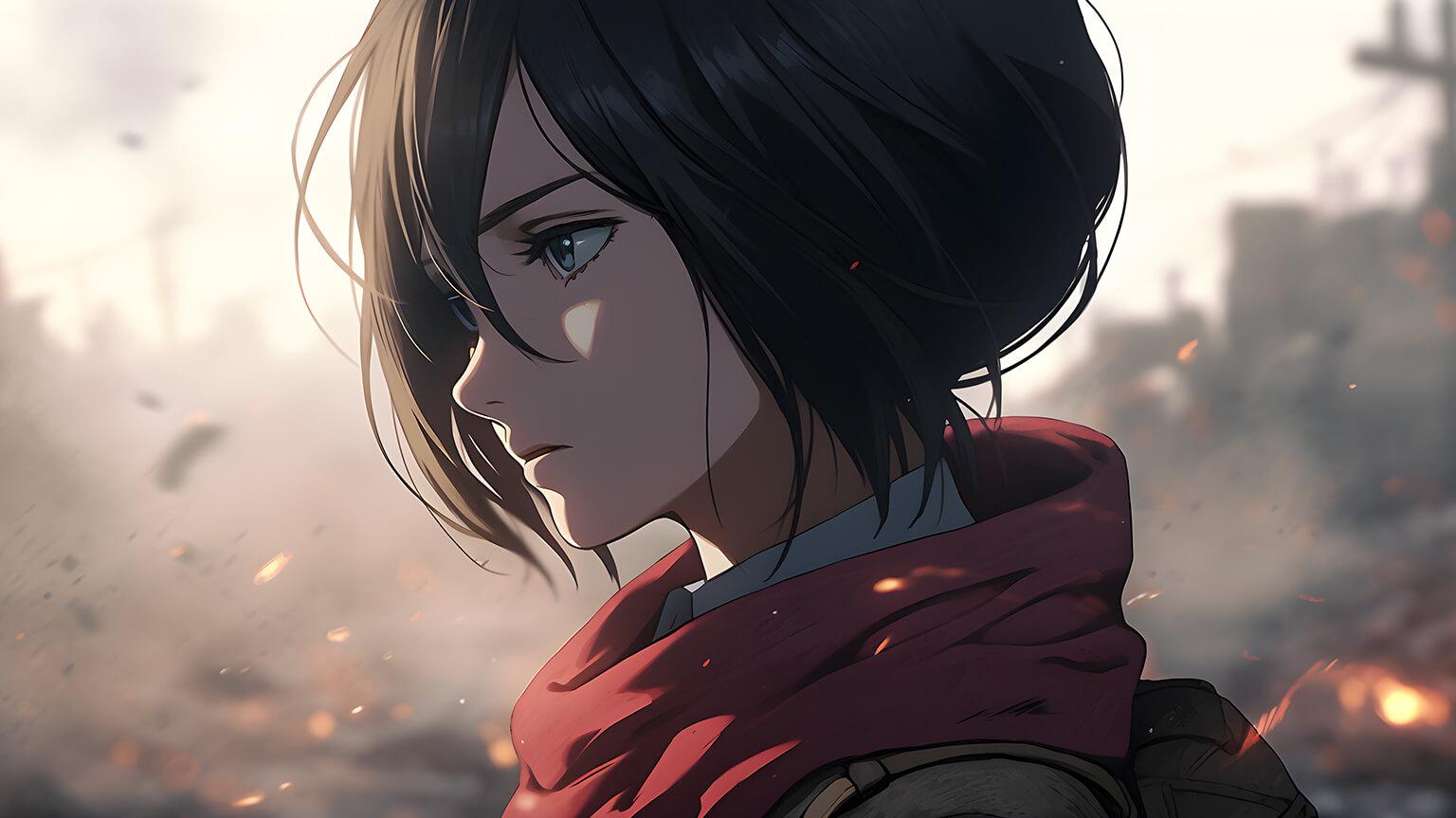 Aot Sad Mikasa Ackerman Desktop Wallpaper 4k
