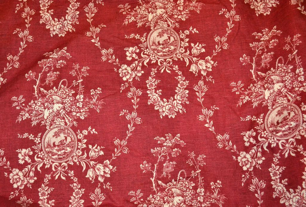 Waverly Red Country House Toile French Style Fabric