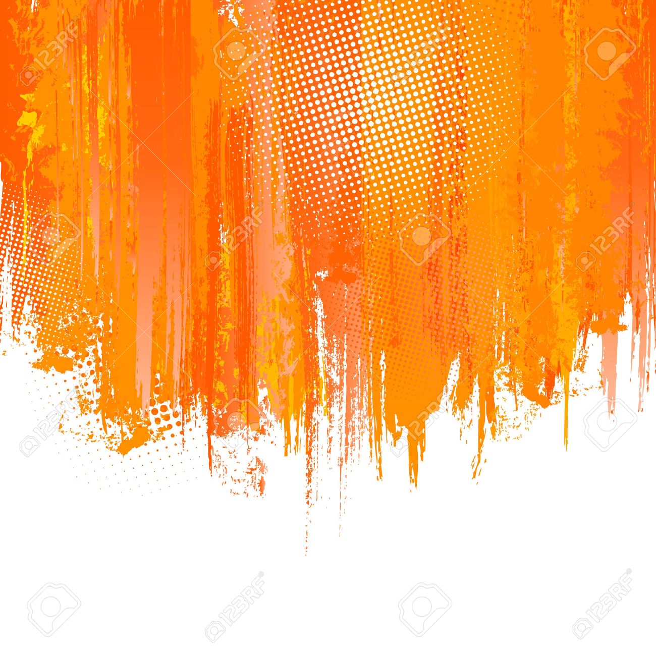 Orange Paint Splashes Background Vector With Place