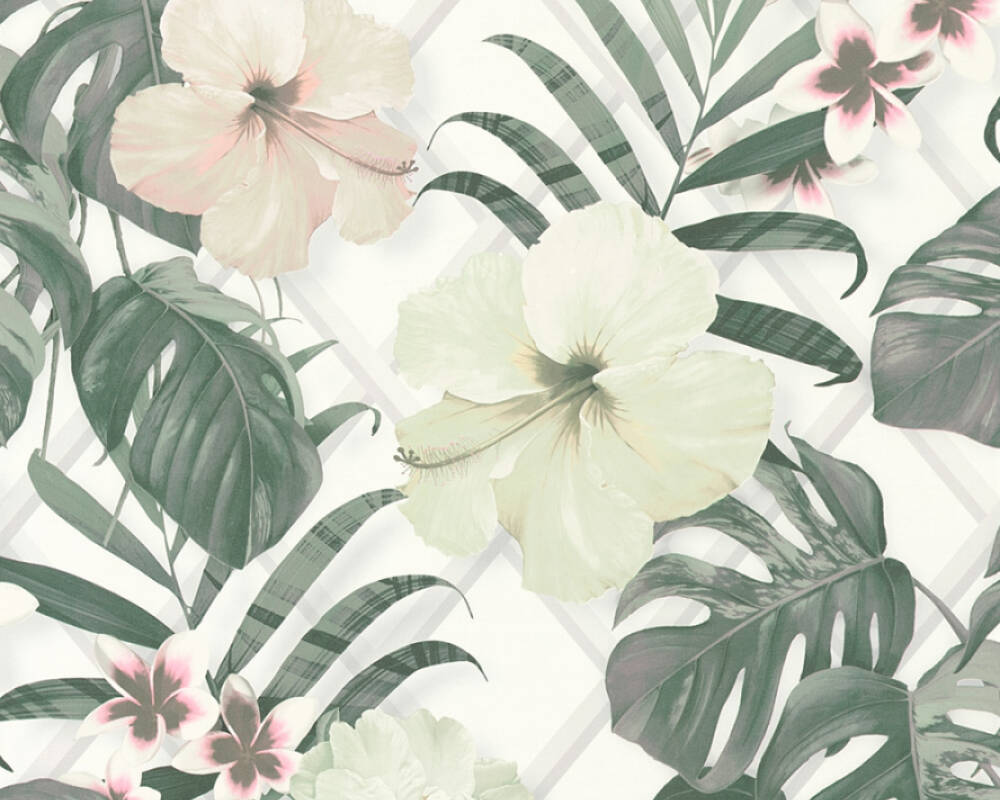 Michalsky Living Wallpaper Jungle Cream Green Grey Pink