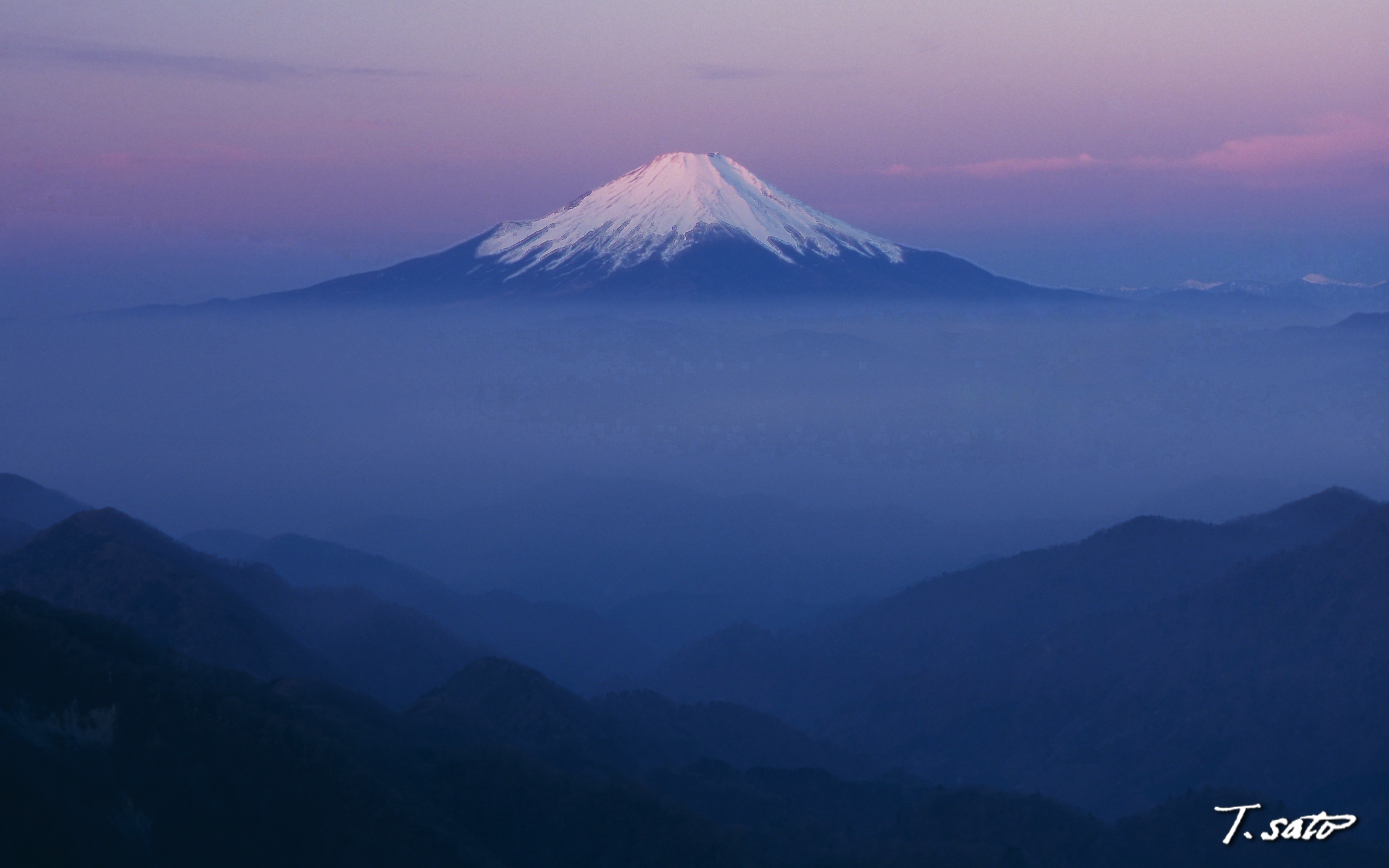 Pink Mt Fuji Wallpaper Stock Photos