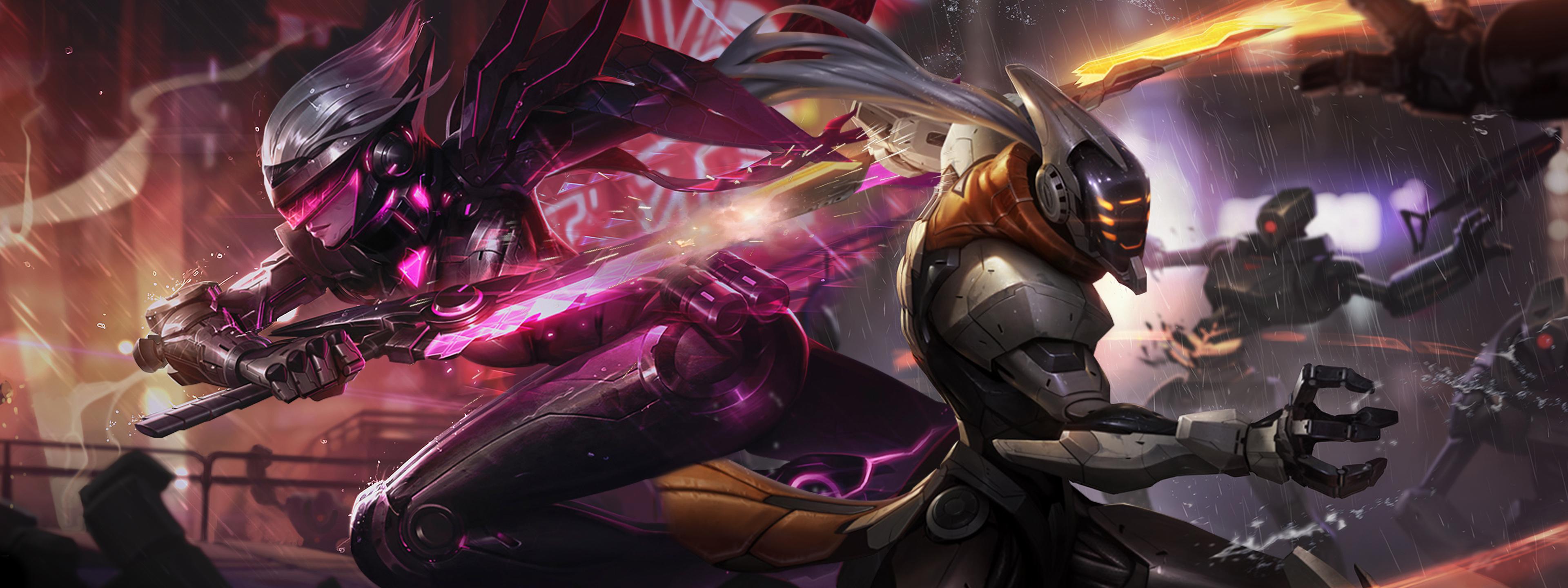 Dual Monitor Wallpaper League Of Legends Project Yi Fiora