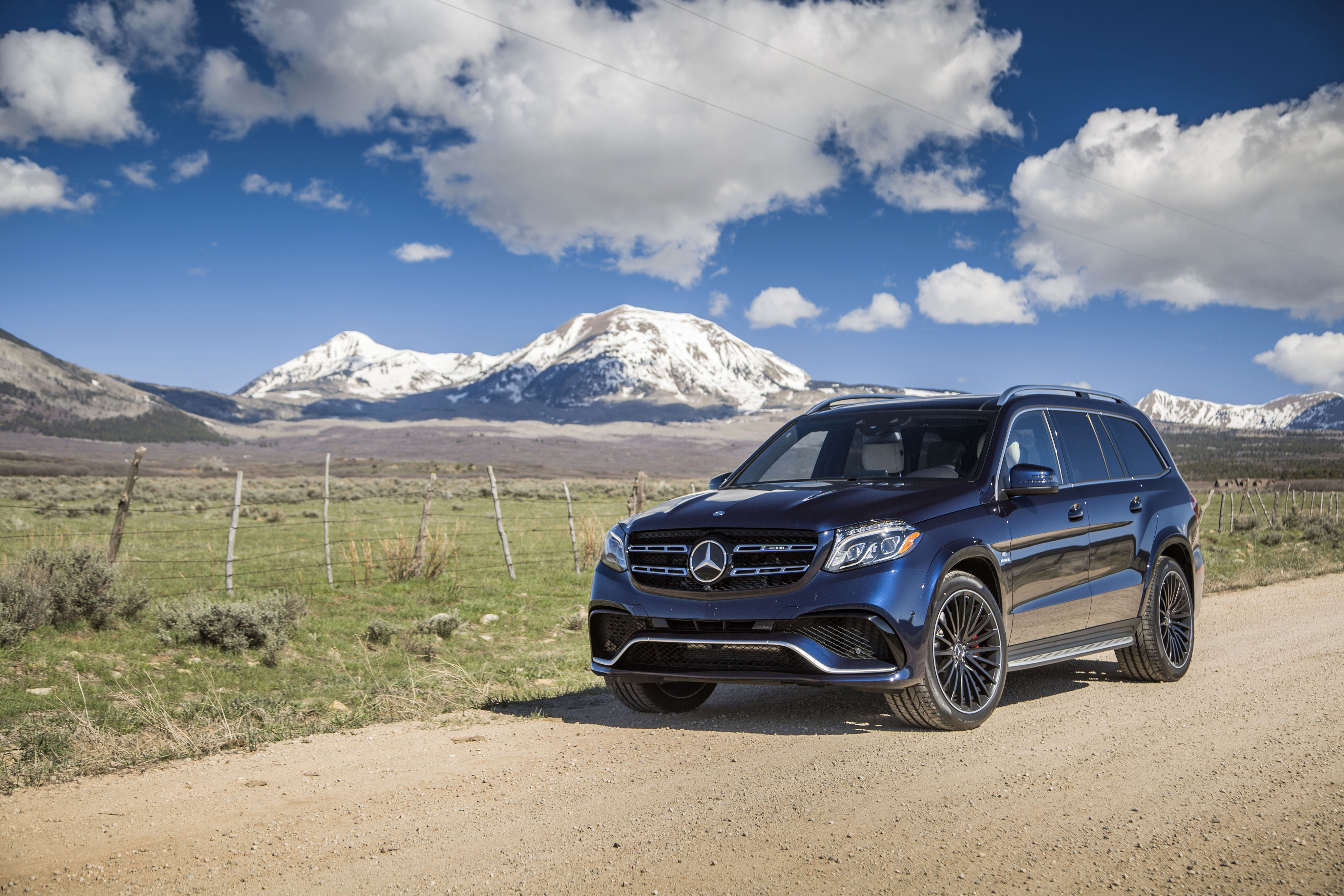Black Mercedes Benz Gl Class On The Background Of