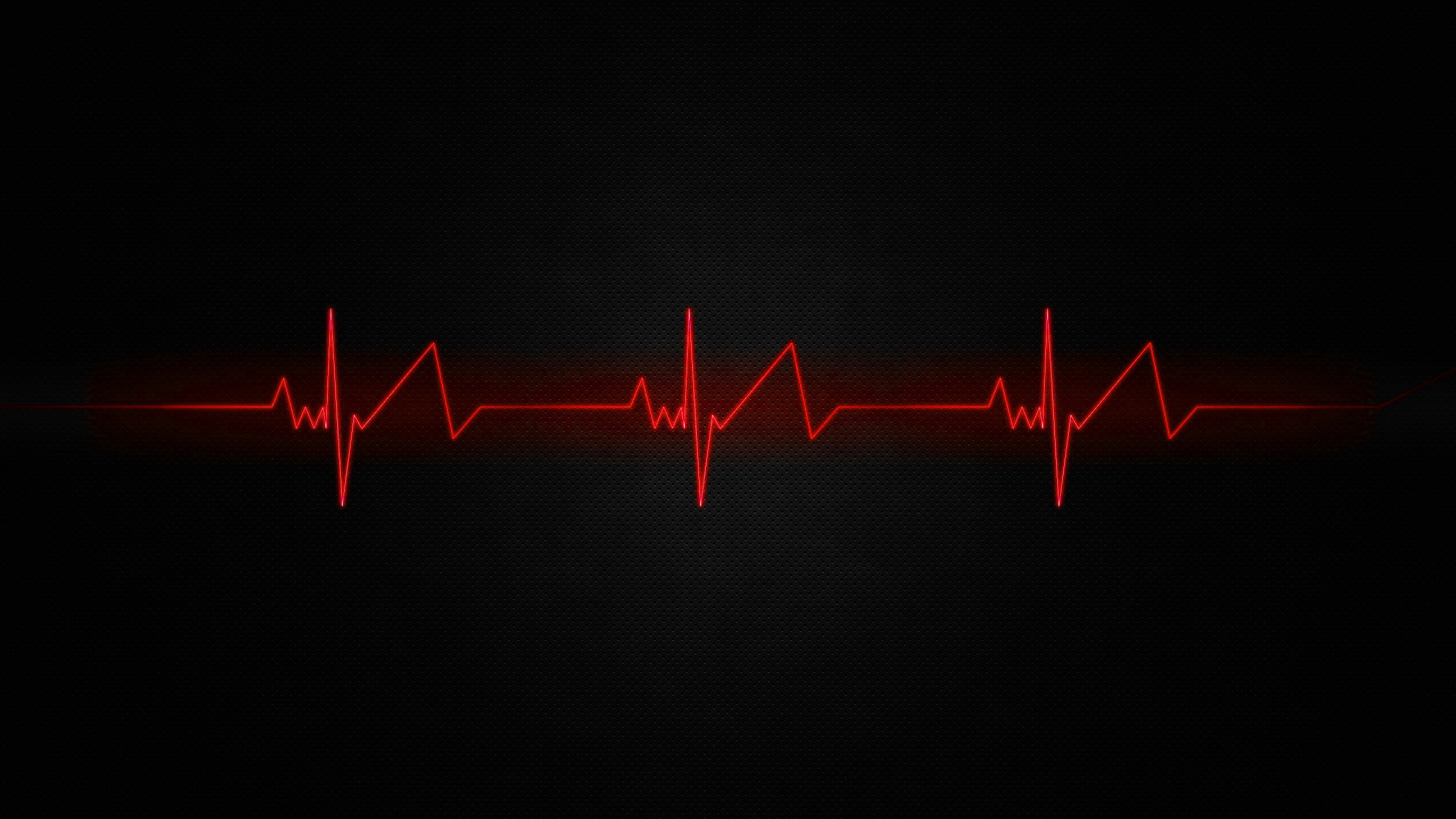 Red Thread Heart Rate On A Black Background Wallpaper And
