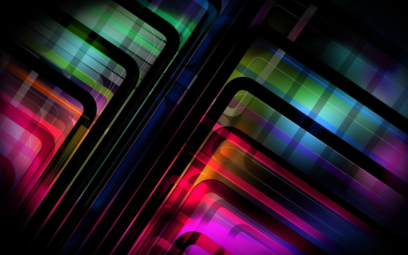 Abstract background with vibrant neon colors, geometric shapes, and a dynamic composition, suitable for HD wallpapers