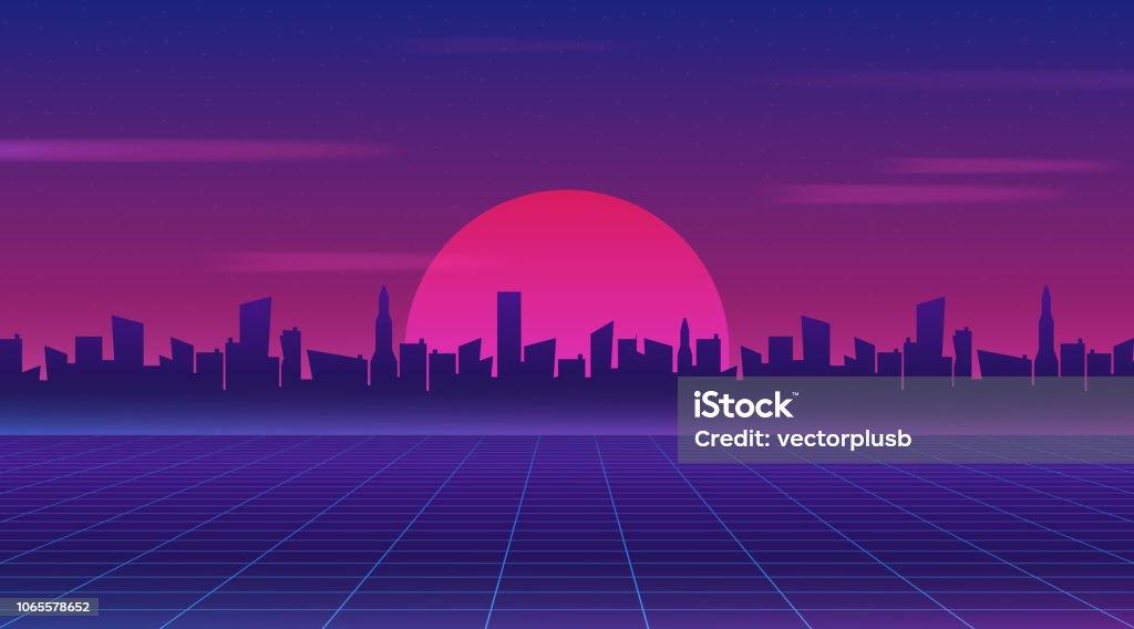 Retro Future 80s Style Scifi Wallpaper Futuristic Night City