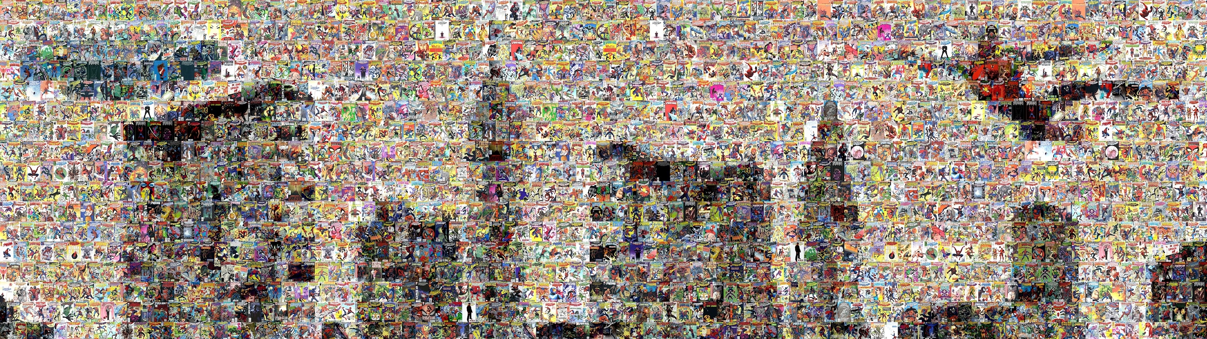 Mosaic Marvel Ics Collage Multi Dual Screen Wallpaper Background