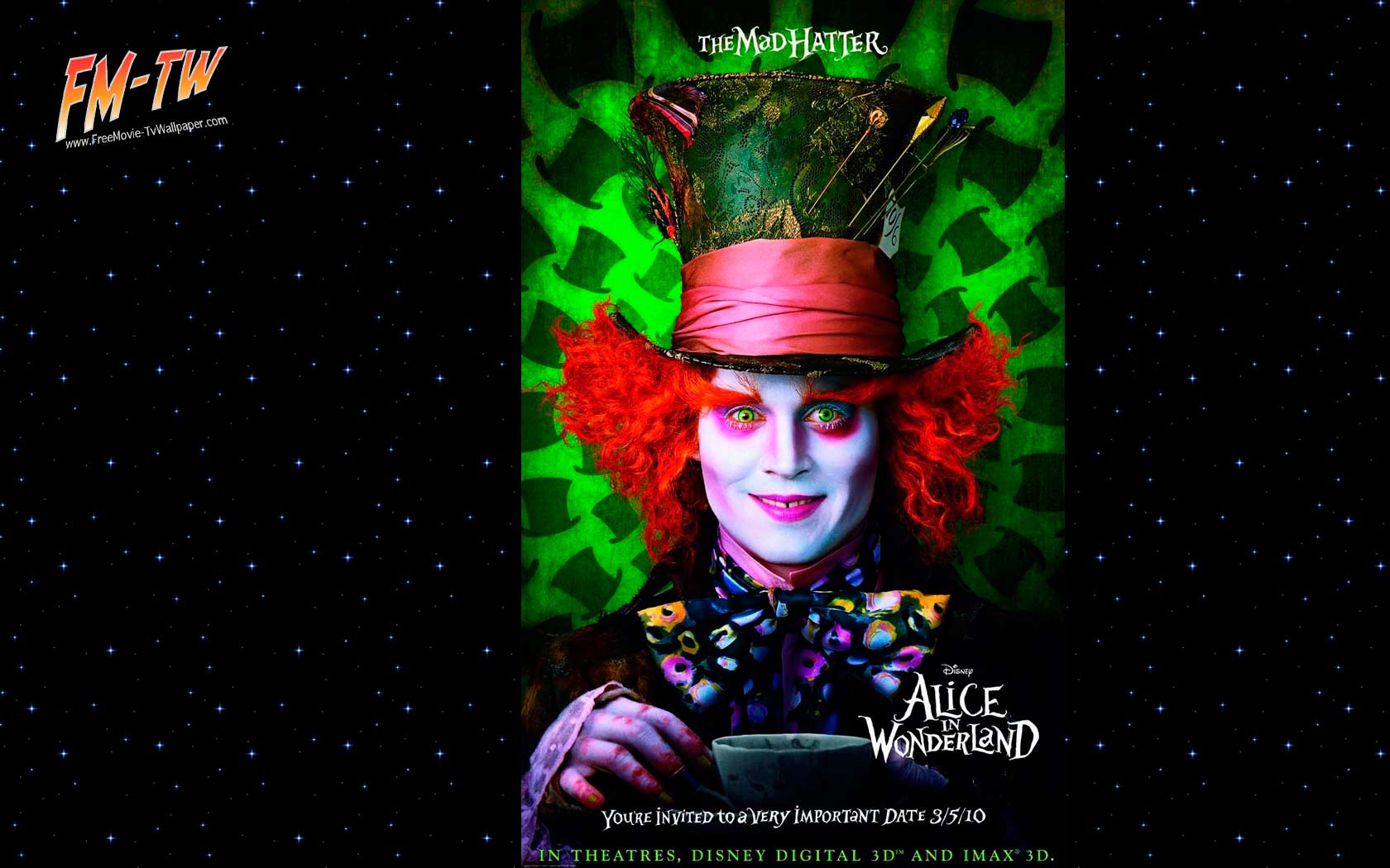 Johnny Depp Poster Alice Wonderland Mad Hatter Wallpaper