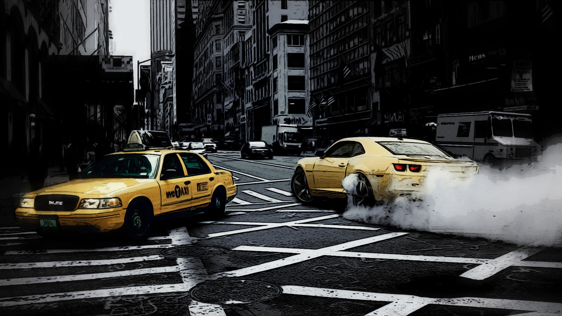 Car New York City Taxi Street Wallpaper HD Desktop And