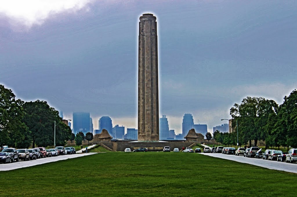  Liberty Memorial Built 1926 with Kansas City Skyline in Background