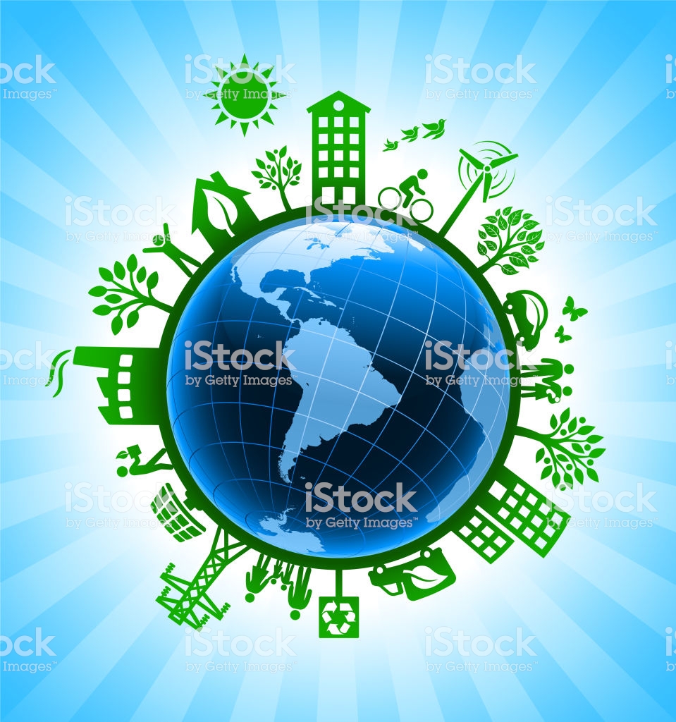 Pla Earth On Environmental Conservation Background Stock
