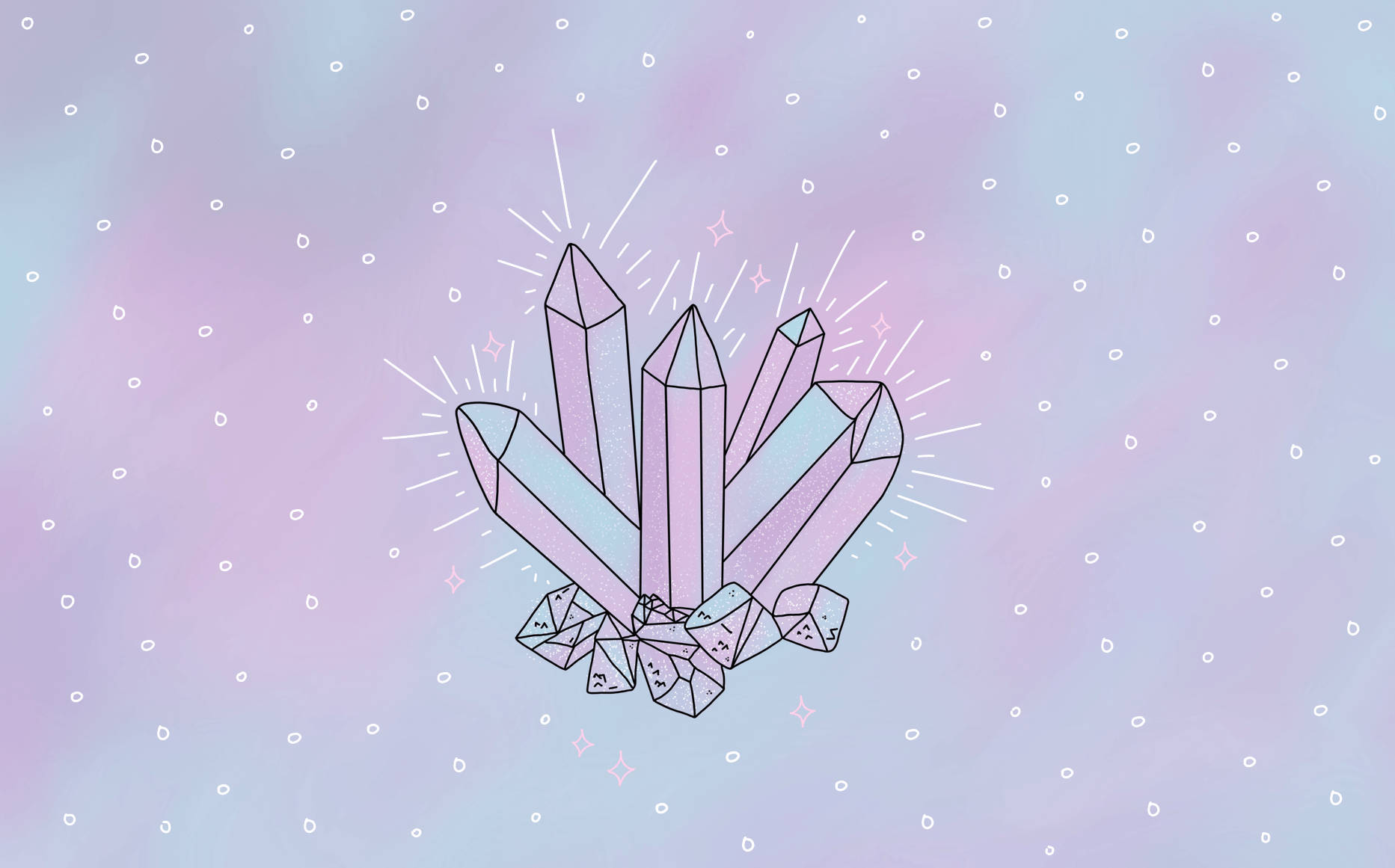 Crystal Aesthetic Pastel Illustration Wallpaper