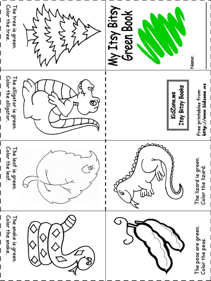 Color Green Worksheets Preschool