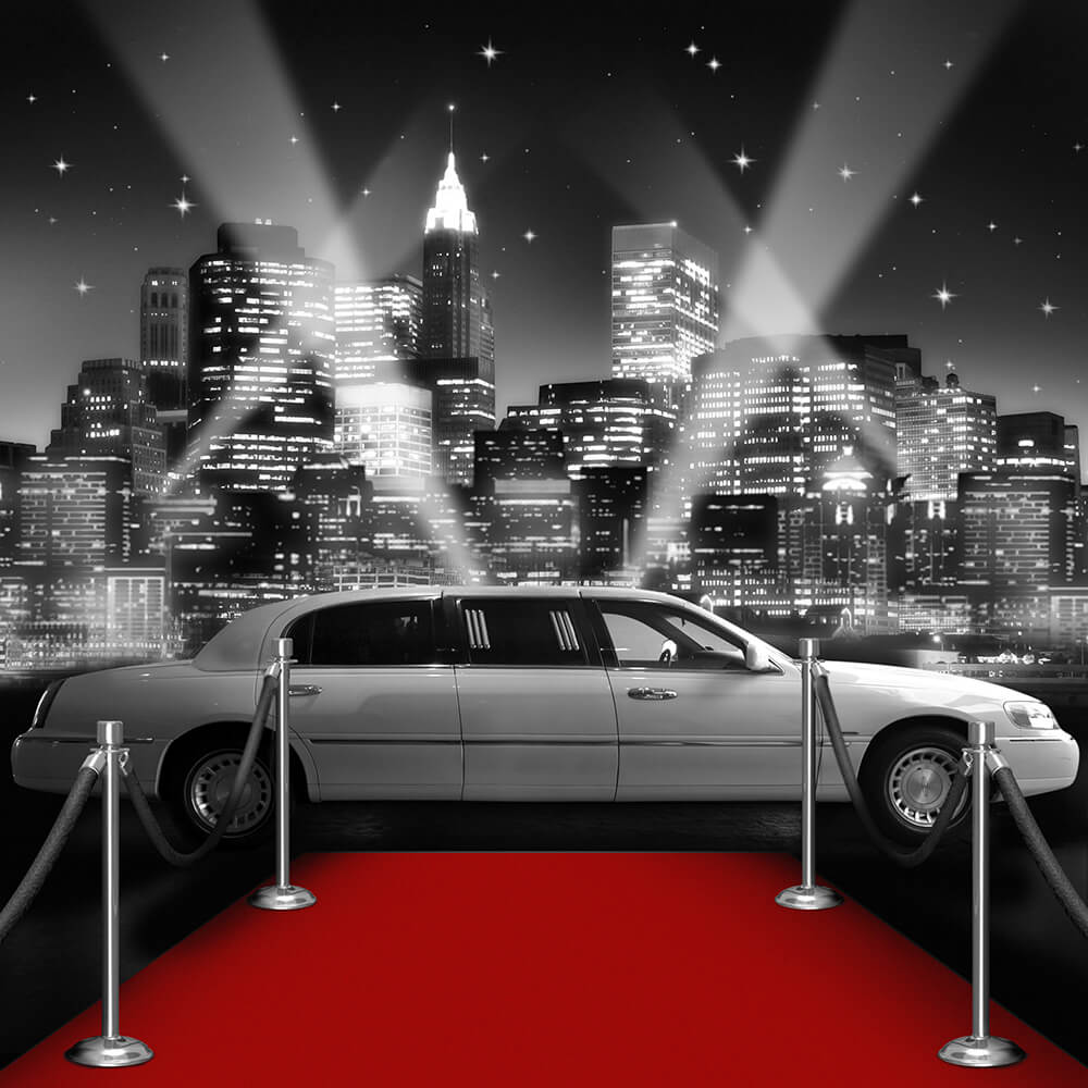 Black And White With Red Carpet Photo Backdrops Background