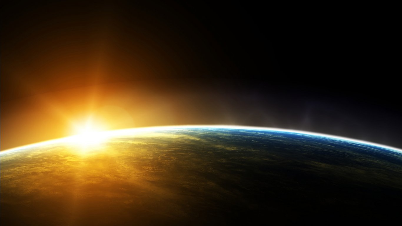 Sunrise in Space   HD Wallpapers Widescreen   1366x768