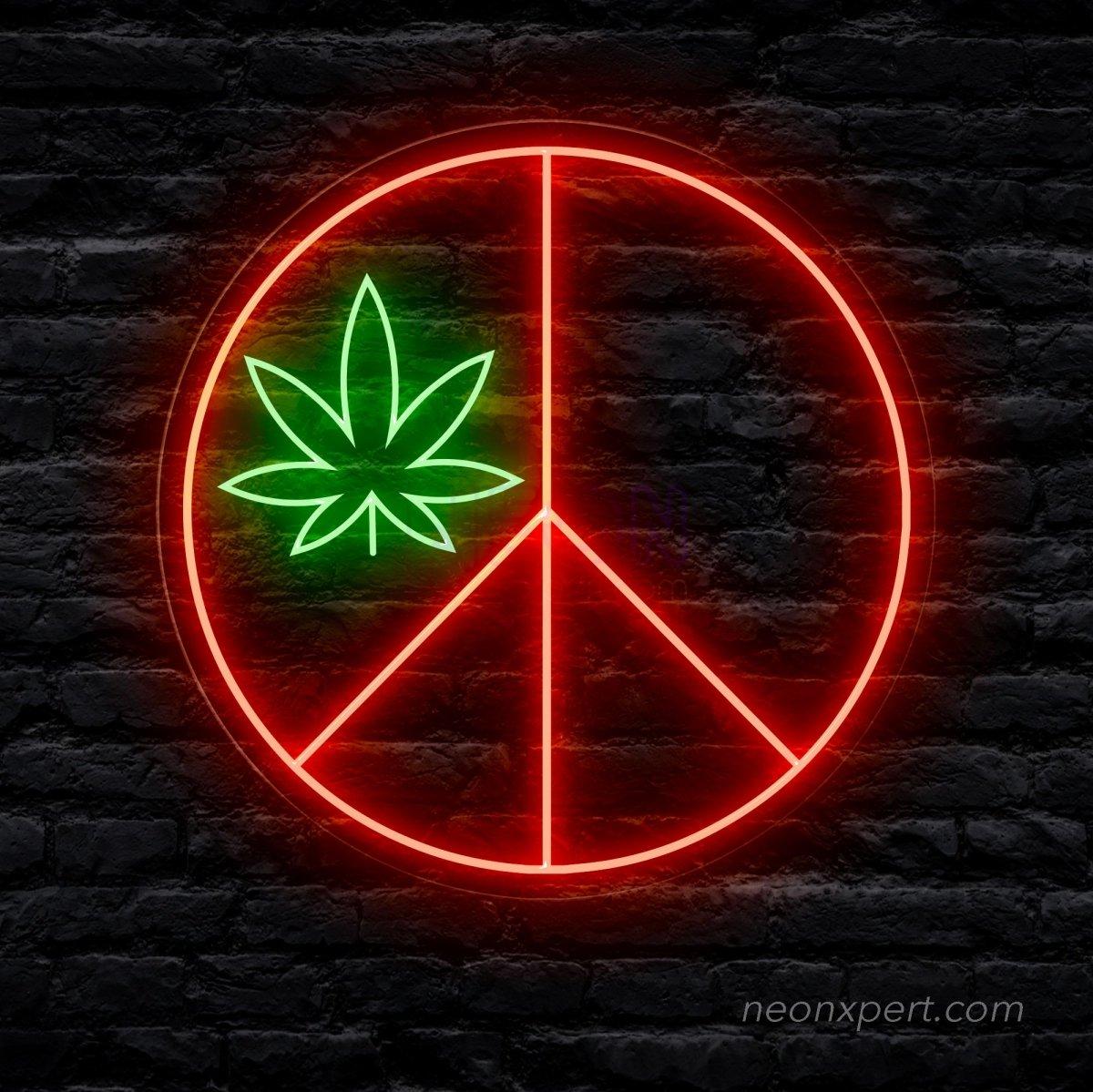 Weed Peace Symbol Led Neon Light Relaxing Decor Neonxpert